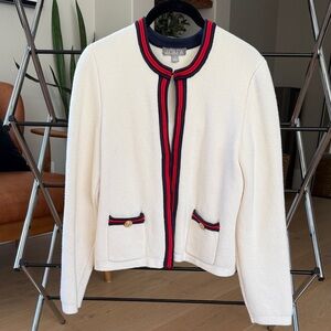 J. Crew Emilie sweater lady jacket cardigan with contrast trim
